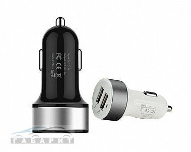 Зарядное устройство автомобильное ВЫМПЕЛ в прикуриватель 2 USB 5В,2.1А черный