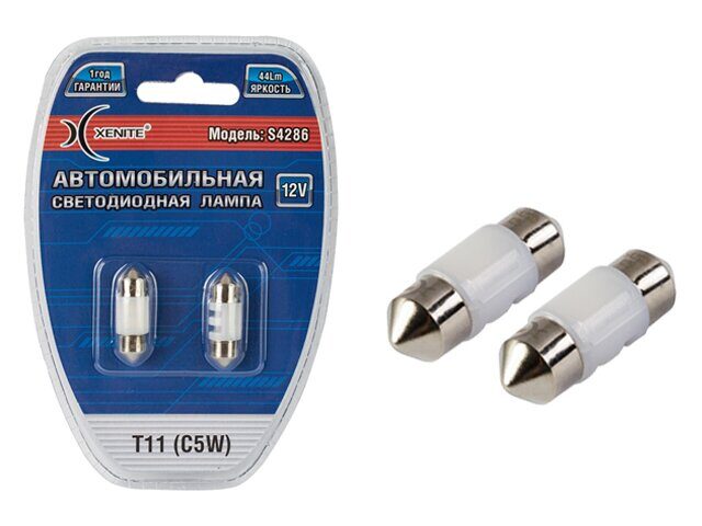 ДИОД  XENITE 12-5W салонный 28мм керамика   4 диода матовый   (2шт)